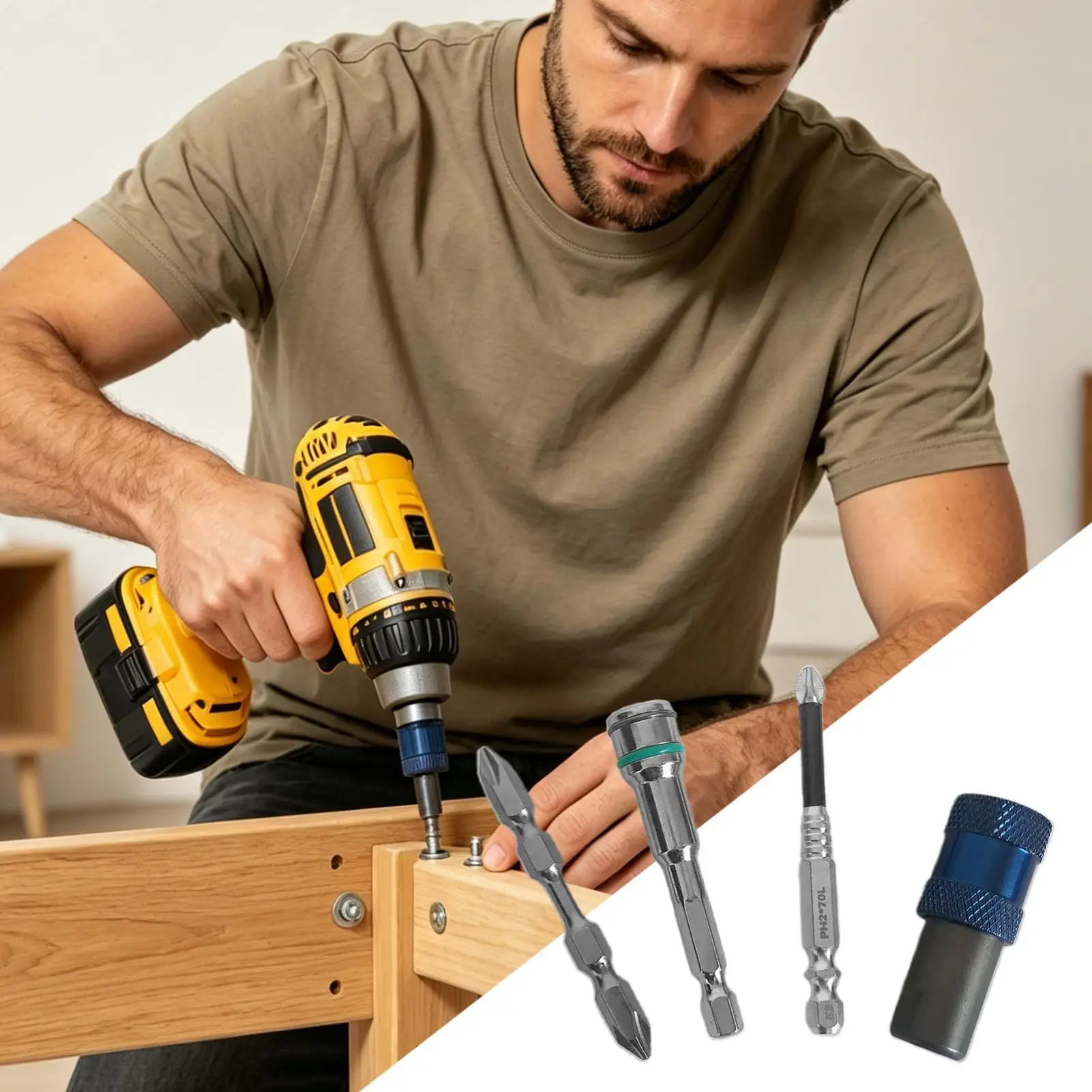 Drill Bit Adapter Heavy Duty Quick Change Attachment 6.35mm Driver Socket Adapter For Drill For Home Furniture Construction
Drill Bit Adapter Heavy Duty Quick Change Attachment 6.35mm Driver Socket Adapter For Drill For Home Furniture Construction