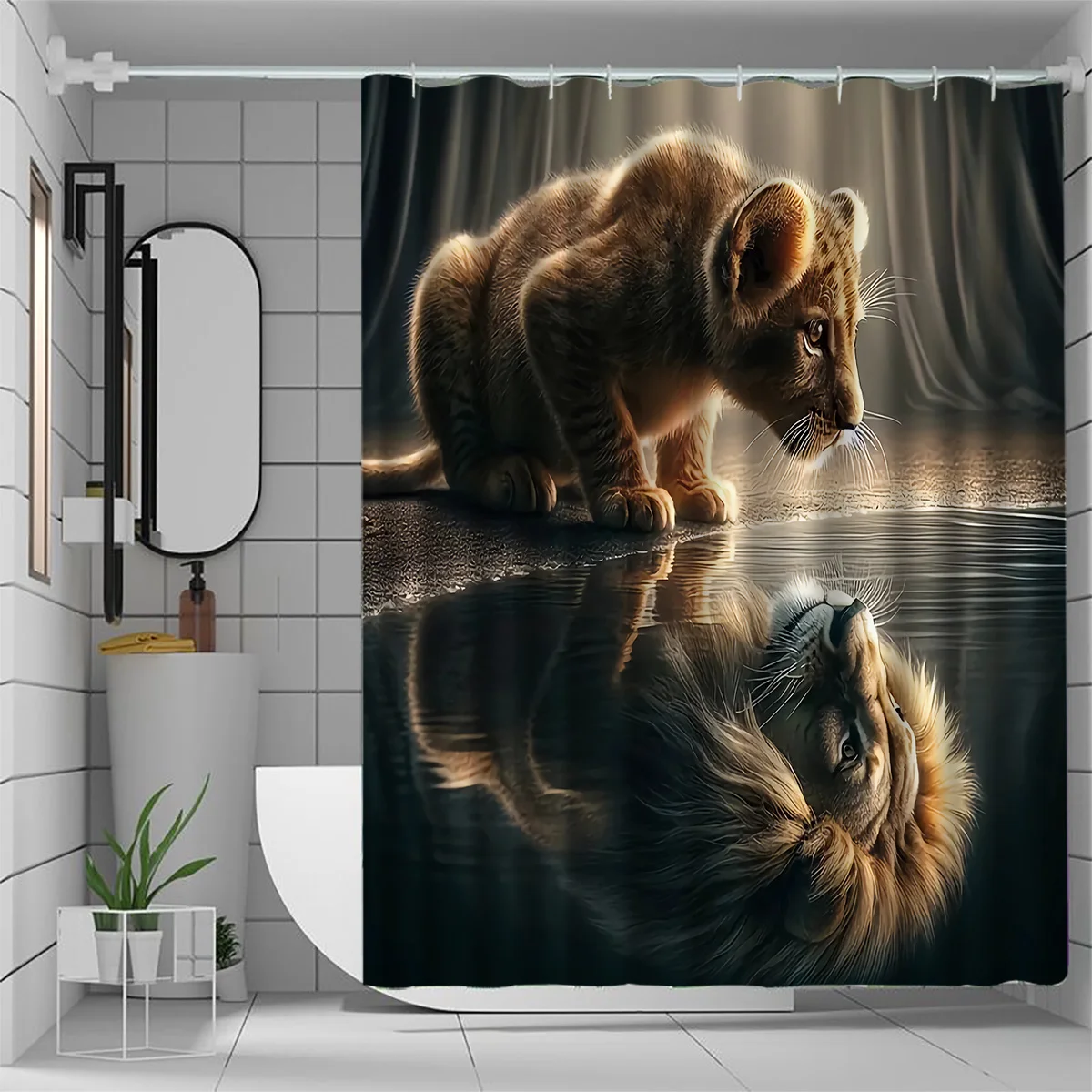 Lion King Shower Curtain Waterproof Fabric Bathroom Curtains Simba Cub Adult Lion Face Bath Screen Decor With Hooks
Lion King Shower Curtain Waterproof Fabric Bathroom Curtains Simba Cub Adult Lion Face Bath Screen Decor With Hooks