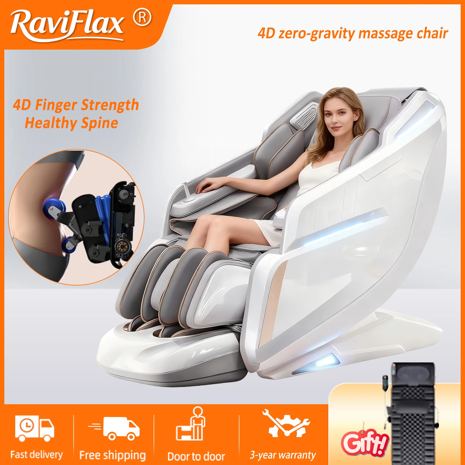 4D Massage Chair SL Track Zero Gravity Full Body Airbag Shiatsu AI Voice Body Scan Back Heat Bluetooth Foot Roller Thai Stretch
4D Massage Chair SL Track Zero Gravity Full Body Airbag Shiatsu AI Voice Body Scan Back Heat Bluetooth Foot Roller Thai Stretch