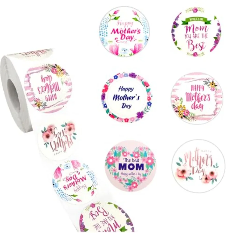Happy Mother's Day Stickers 500Pcs Mother's Day Label Stickers Roll 1.5" Round Floral Self-Adhesive Stickers Labels Present Sti
Happy Mother's Day Stickers 500Pcs Mother's Day Label Stickers Roll 1.5" Round Floral Self-Adhesive Stickers Labels Present Sti