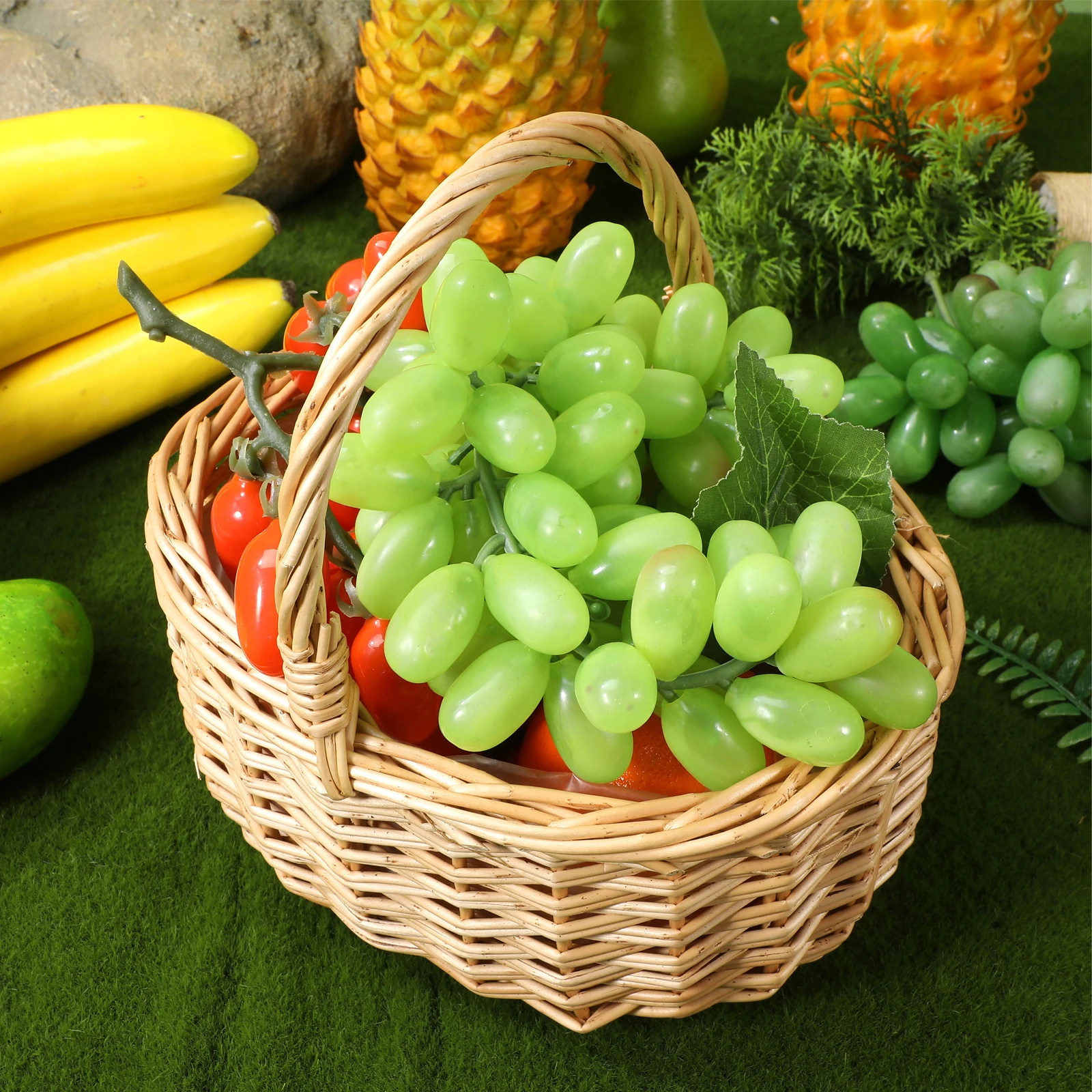Rattan Easter Flower Basket Handwoven Portable Small Desktop Decor Handle for Fruits Picking Rural Style Woven Storage Bin
Rattan Easter Flower Basket Handwoven Portable Small Desktop Decor Handle for Fruits Picking Rural Style Woven Storage Bin