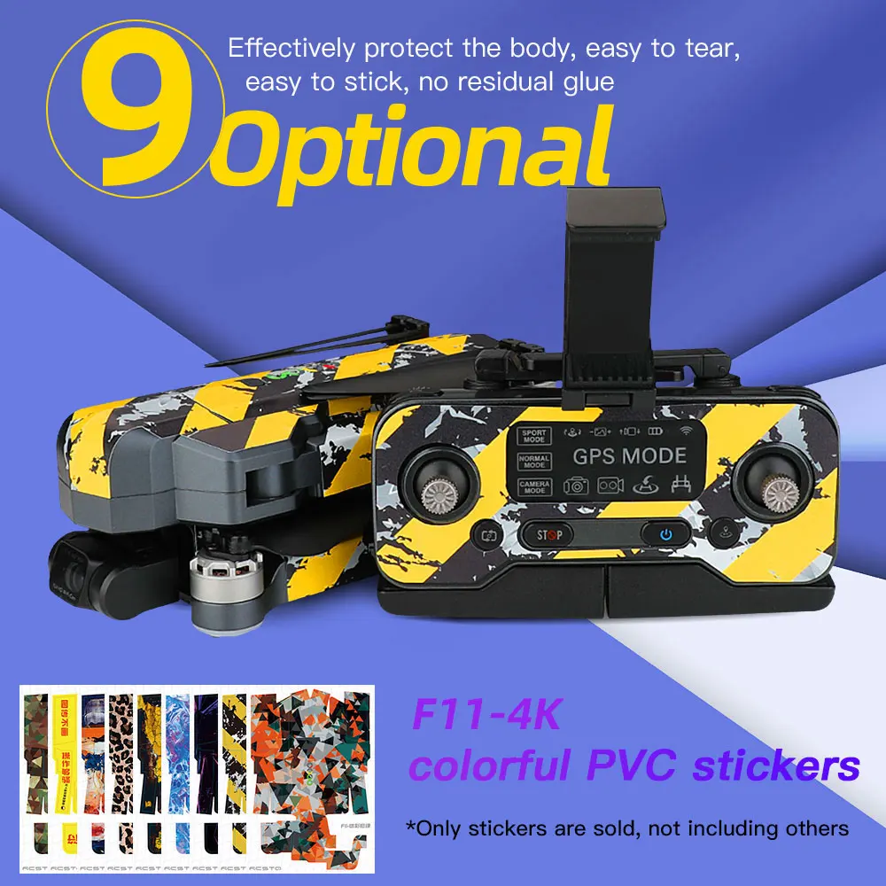 For F11-4K No Residue Color Pattern PVC Waterproof Sticker Stone Machine F11-4K Drone Sticker Accessories
For F11-4K No Residue Color Pattern PVC Waterproof Sticker Stone Machine F11-4K Drone Sticker Accessories