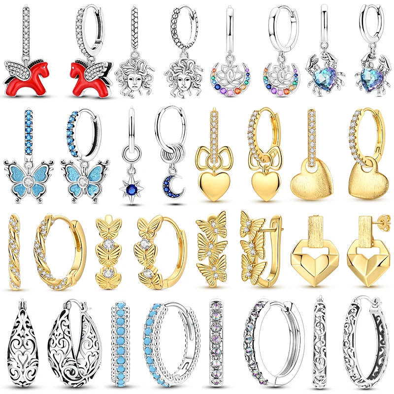 New Arrivel 925 Sterling Silver Original Hoop Earrings For Women Butterfly Yoga Moon Love Fit Earring Diy Pendientes Jewelry
New Arrivel 925 Sterling Silver Original Hoop Earrings For Women Butterfly Yoga Moon Love Fit Earring Diy Pendientes Jewelry