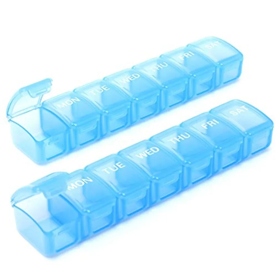 2 Packs Weekly Pill Organizer, ket Daily Pill Pill Pills/tamin/Fis/plements Blue
2 Packs Weekly Pill Organizer, ket Daily Pill Pill Pills/tamin/Fis/plements Blue
