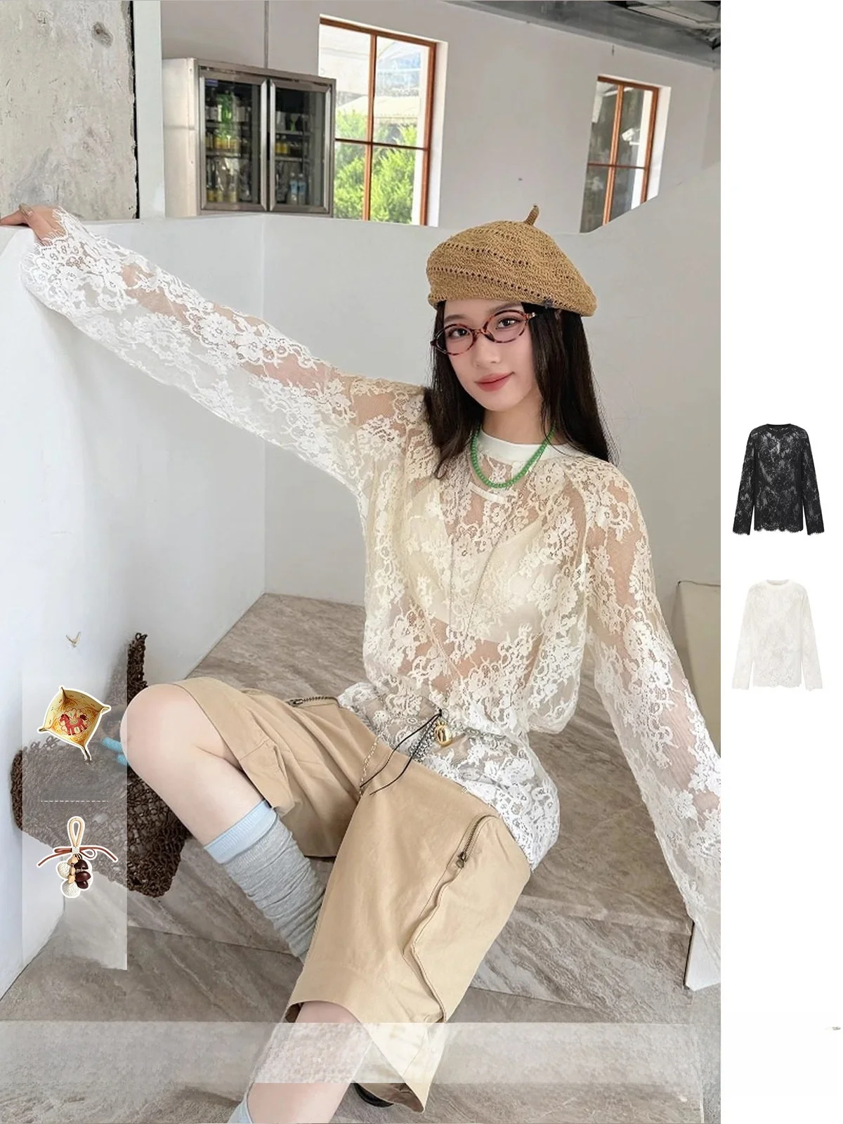 New SENSEAWEEK Brand Lace Hollow Long Sleeve T-Shirt DEARSOCUTE Buy Hand Store Commute Style Loose Fit Pure Color
New SENSEAWEEK Brand Lace Hollow Long Sleeve T-Shirt DEARSOCUTE Buy Hand Store Commute Style Loose Fit Pure Color