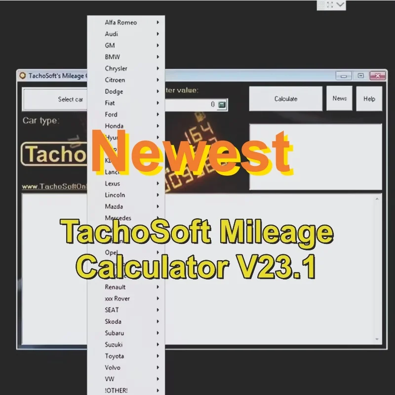 New TachoSoft Mileage Calculator V23.1 Digital Odometer Tool - License Included Vehicle Diagnostic Software Mileage Tracking
New TachoSoft Mileage Calculator V23.1 Digital Odometer Tool - License Included Vehicle Diagnostic Software Mileage Tracking