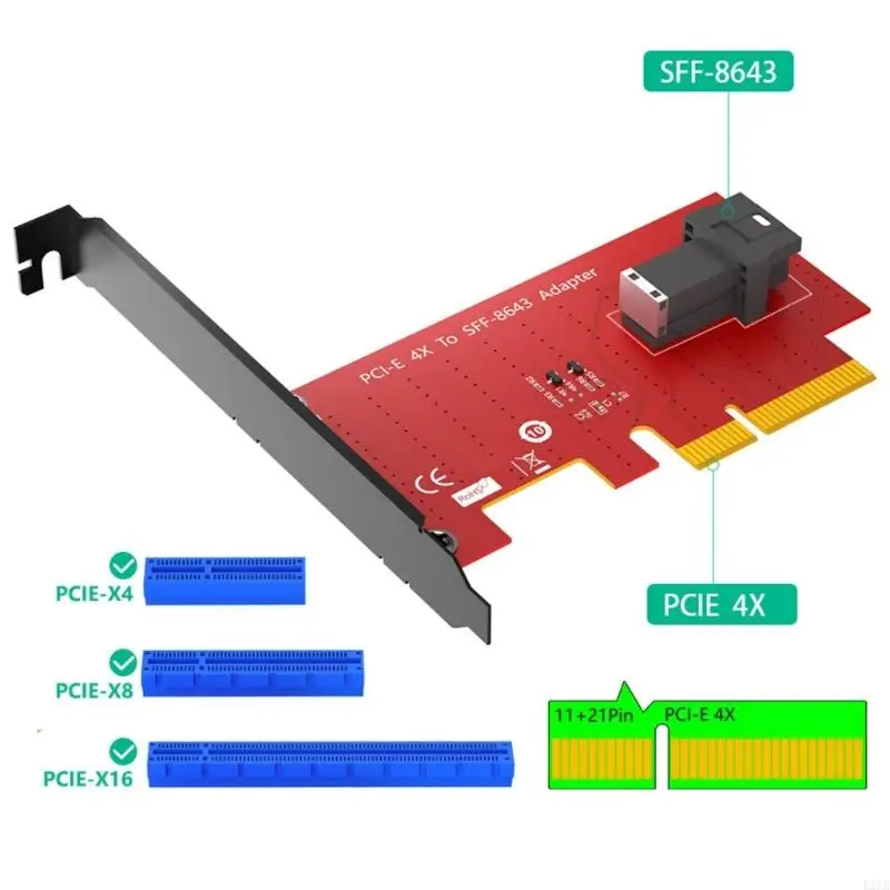 R2LB SFF 8643 to PCIe 4X Adapter Card for Fast Speed Data Transfer Easy Installation
R2LB SFF 8643 to PCIe 4X Adapter Card for Fast Speed Data Transfer Easy Installation