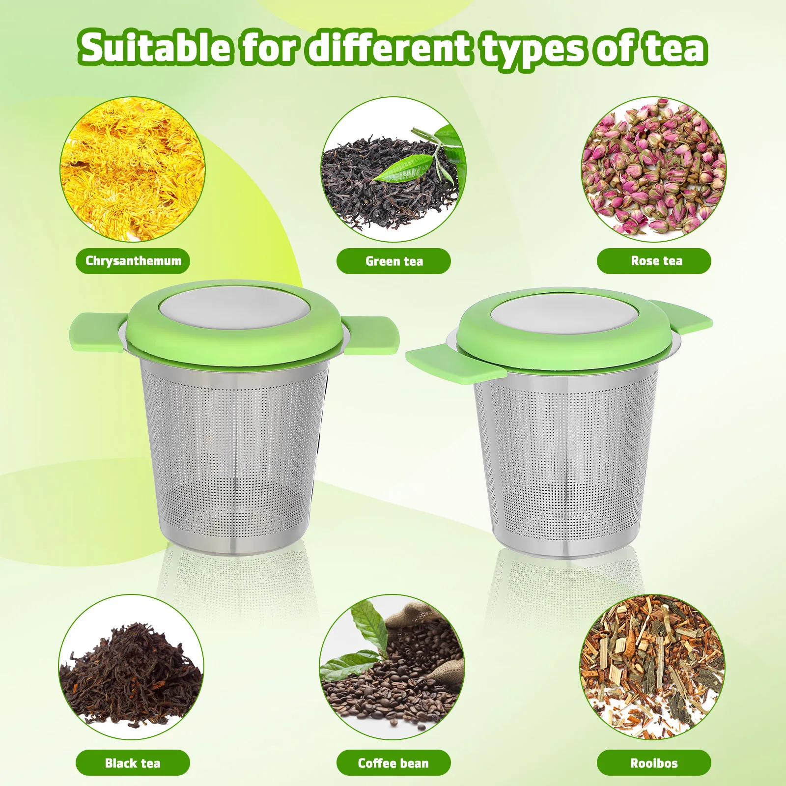 2pcs Green Tea Strainer Filter Cup Fine Mesh Lidded Design Loose Leaf Tea Infuser Baskets Stainless Steel Mesh Kitchen Bar
2pcs Green Tea Strainer Filter Cup Fine Mesh Lidded Design Loose Leaf Tea Infuser Baskets Stainless Steel Mesh Kitchen Bar