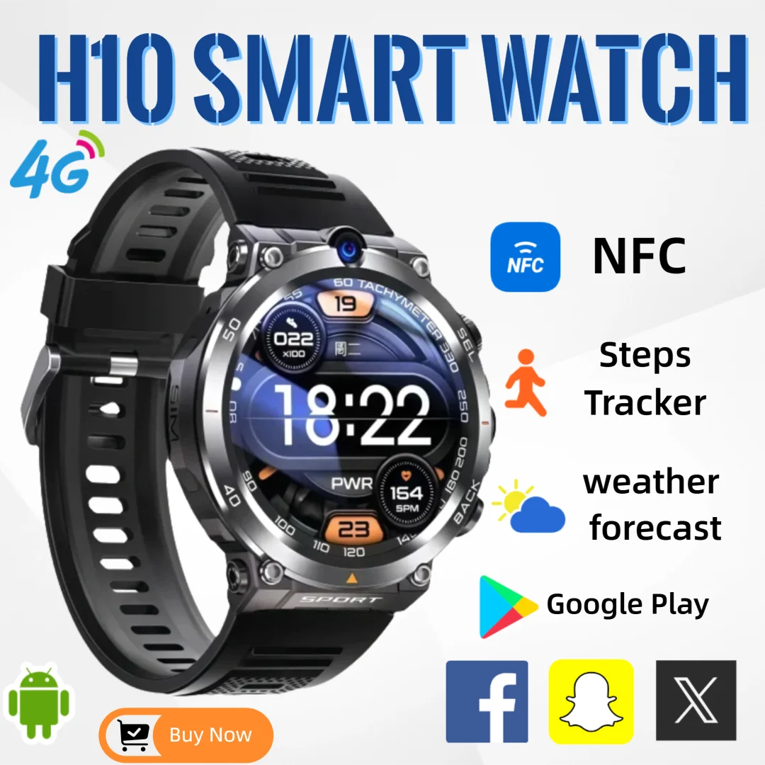 NEW Smartwatch H10 4+128GB 500W Dual Camera Video Calls Wifi NFC Door Access 1380mAh Battery Capacity 4G SIM Card Smart Watch
NEW Smartwatch H10 4+128GB 500W Dual Camera Video Calls Wifi NFC Door Access 1380mAh Battery Capacity 4G SIM Card Smart Watch
