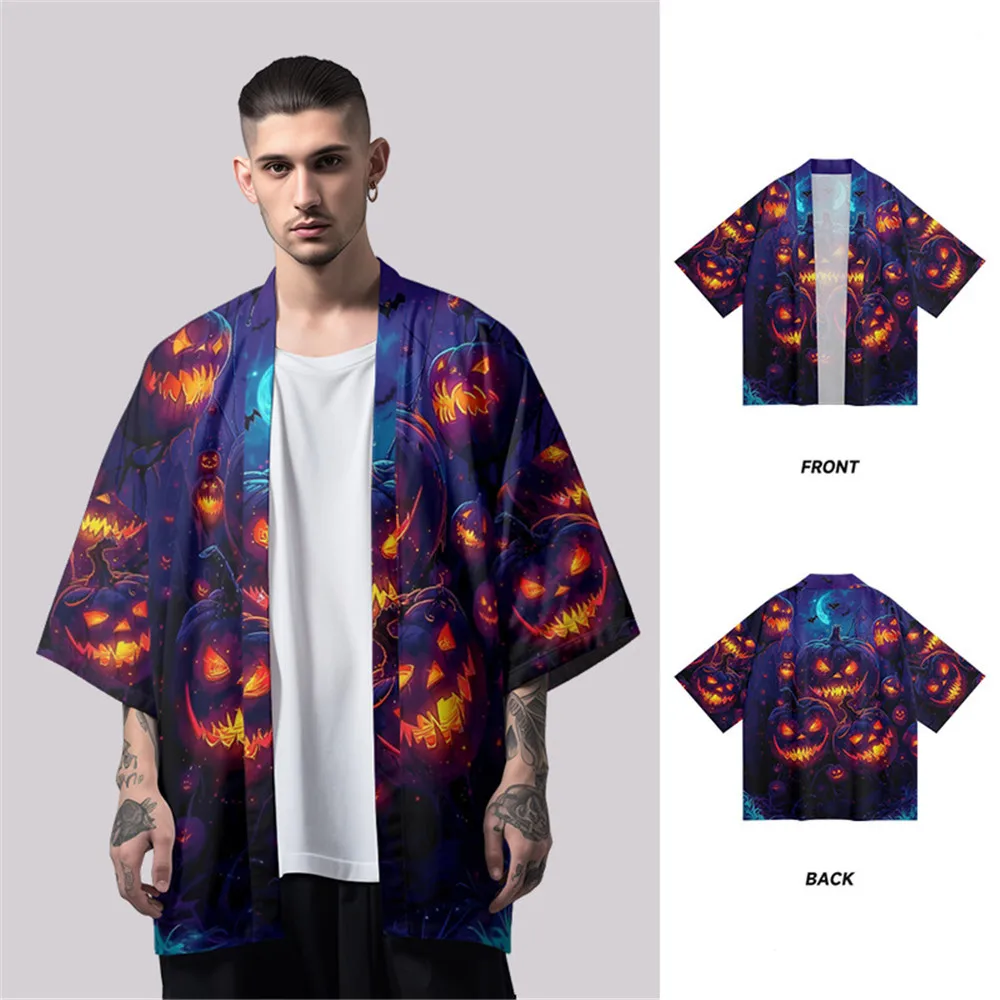 Summer Casual Women Loose Shirts Kimono Beach Pumpkin Print Cardigan Haori Streetwear Men Cloak Tops
Summer Casual Women Loose Shirts Kimono Beach Pumpkin Print Cardigan Haori Streetwear Men Cloak Tops