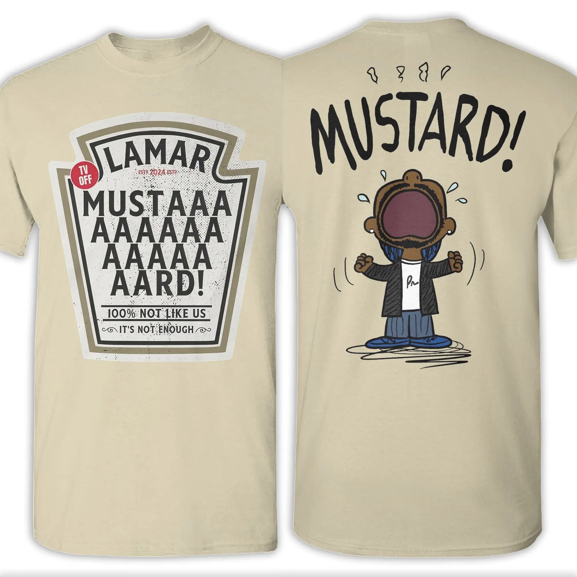 Casual Kendrick Lamar Mustard Funny T-Shirt Double-sided Printed Men's Cotton Short Sleeve Round Neck Summer Top Tee
Casual Kendrick Lamar Mustard Funny T-Shirt Double-sided Printed Men's Cotton Short Sleeve Round Neck Summer Top Tee