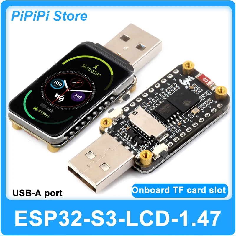 ESP32‑S3 Development Board with 1.47 inch LCD 240MHz Dual‑core 16MB Flash 8MB PSRAM TF Card Slot WIFI BTLE5 Support LVGL HMI IoT
ESP32‑S3 Development Board with 1.47 inch LCD 240MHz Dual‑core 16MB Flash 8MB PSRAM TF Card Slot WIFI BTLE5 Support LVGL HMI IoT