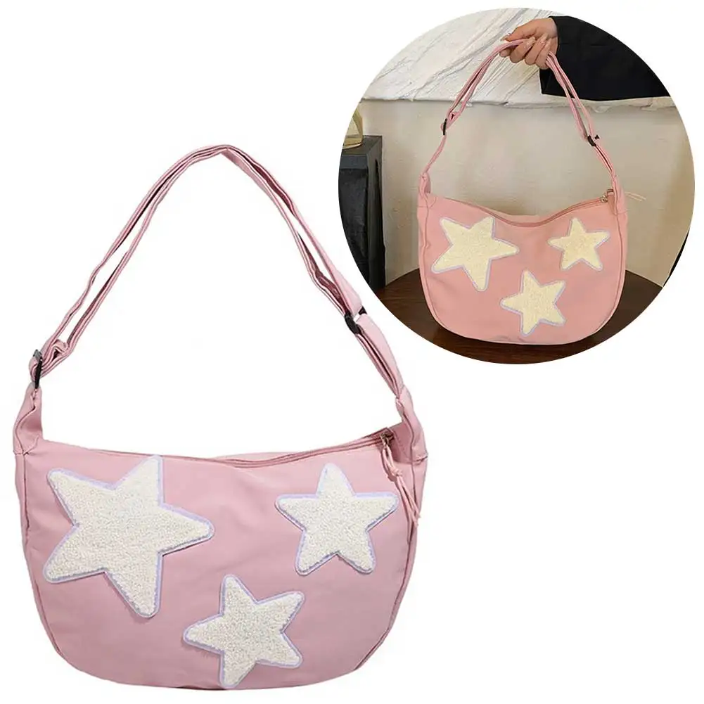 Women Star Shoulder Bag Versatile Crossbody Sling Bag Adjustable Strap Pentagram Satchel Bag Zipper Tote Bag Student Book Bag
Women Star Shoulder Bag Versatile Crossbody Sling Bag Adjustable Strap Pentagram Satchel Bag Zipper Tote Bag Student Book Bag