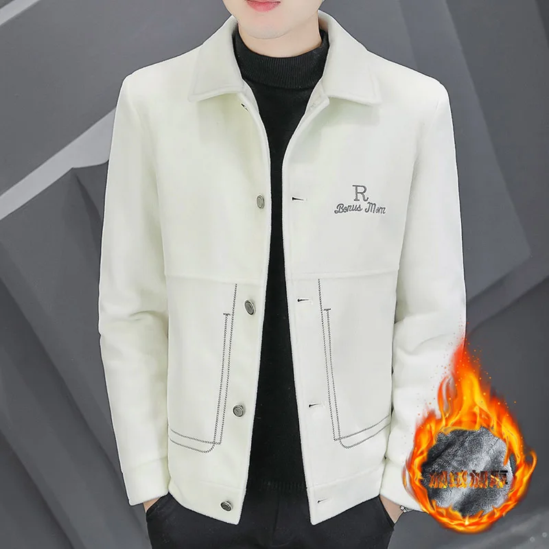 Мужское шерстяное пальто-куртка осенне-зимнее, утепленное флисом, приталенное, с принтом, из норкового бархата, для делового и повседневного стиля, класса люкс
Мужское шерстяное пальто-куртка осенне-зимнее, утепленное флисом, приталенное, с принтом, из норкового бархата, для делового и повседневного стиля, класса люкс