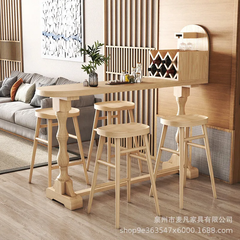 American solid wood living room sofa side small wine bar counter household small apartment against the wall long table partition
American solid wood living room sofa side small wine bar counter household small apartment against the wall long table partition