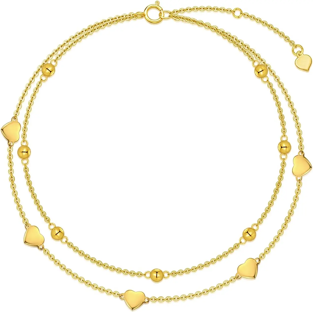 14K Solid Gold Heart Anklet for Women, Real Gold Bead Station Anklet Bracelet Layered Anklets Fine Jewelry Anniversary Birthday Gifts for Her, Wife, Mom, Girlfriend, 8''+2''
14K Solid Gold Heart Anklet for Women, Real Gold Bead Station Anklet Bracelet Layered Anklets Fine Jewelry Anniversary Birthday Gifts for Her, Wife, Mom, Girlfriend, 8''+2''