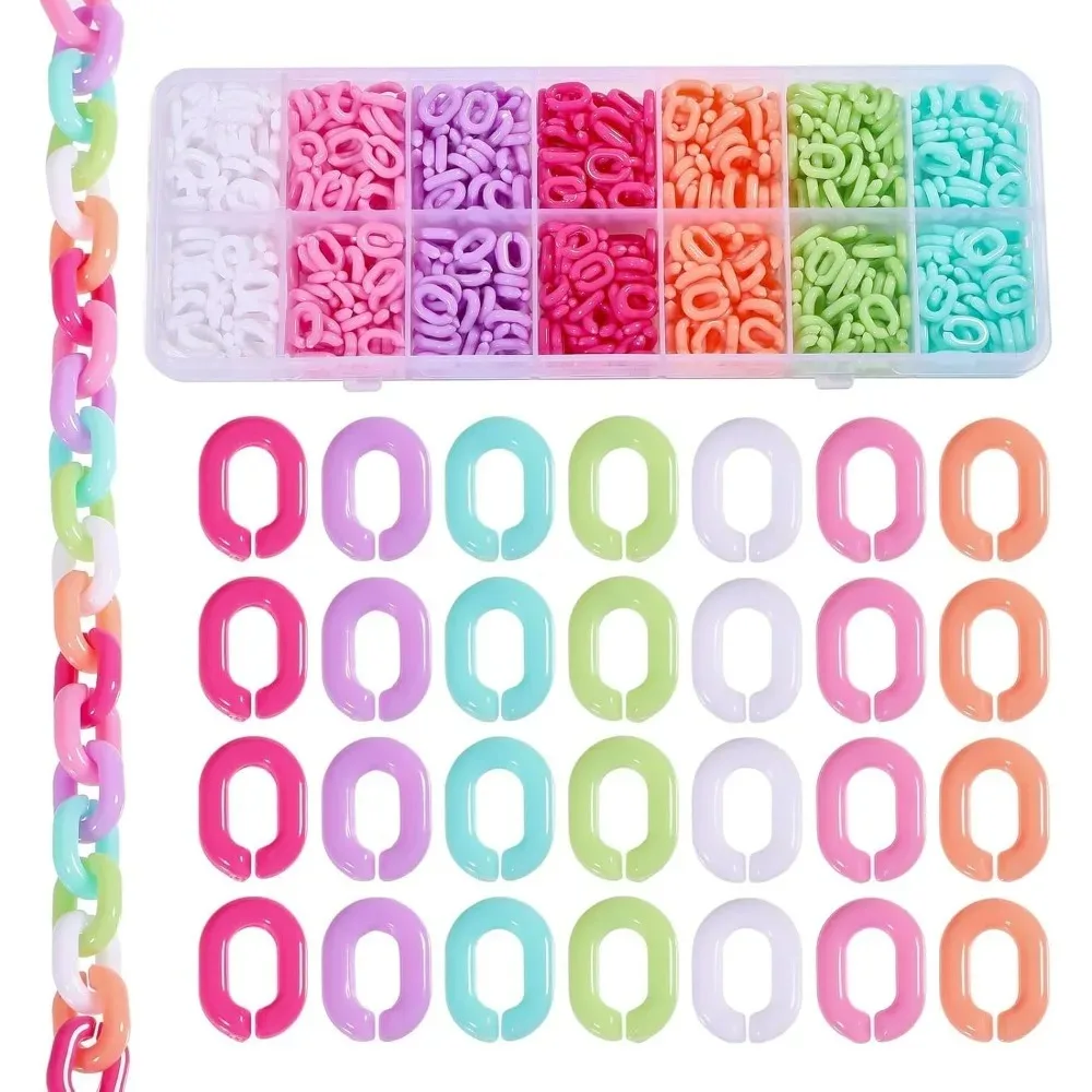 560Pcs 7 Colors Opaque Acrylic Linking Rings Quick Link Connectors for Jewelry Chains Making Oval Linking Ring for making kit
560Pcs 7 Colors Opaque Acrylic Linking Rings Quick Link Connectors for Jewelry Chains Making Oval Linking Ring for making kit