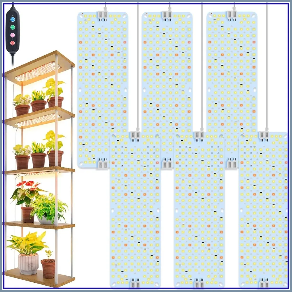 6-Pack Panel Grow Lights for Indoor Plants, Full Spectrum LED Plant Light with Timer 4/8/12/16/20H, Daisy Chain, 12W Each
6-Pack Panel Grow Lights for Indoor Plants, Full Spectrum LED Plant Light with Timer 4/8/12/16/20H, Daisy Chain, 12W Each