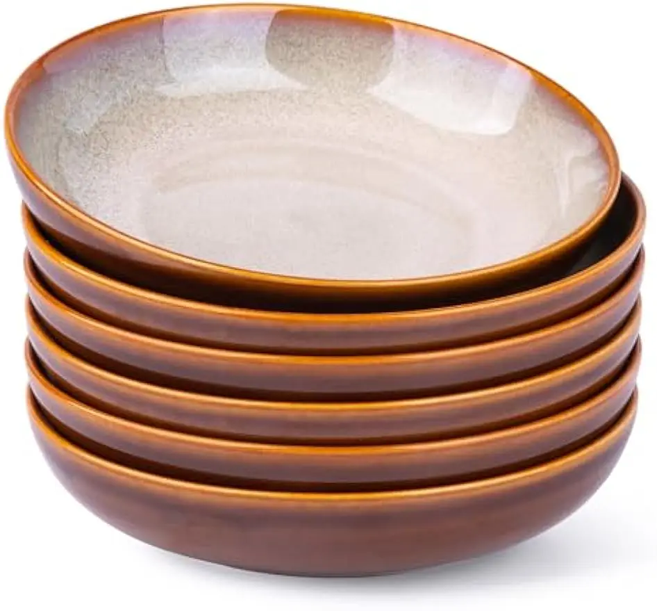 Large Ceramic Pasta Bowls Set of 6, 38oz, Microwave & Dishwasher Safe, Oven Safe, Scratch Resistant - Khaki
Large Ceramic Pasta Bowls Set of 6, 38oz, Microwave & Dishwasher Safe, Oven Safe, Scratch Resistant - Khaki
