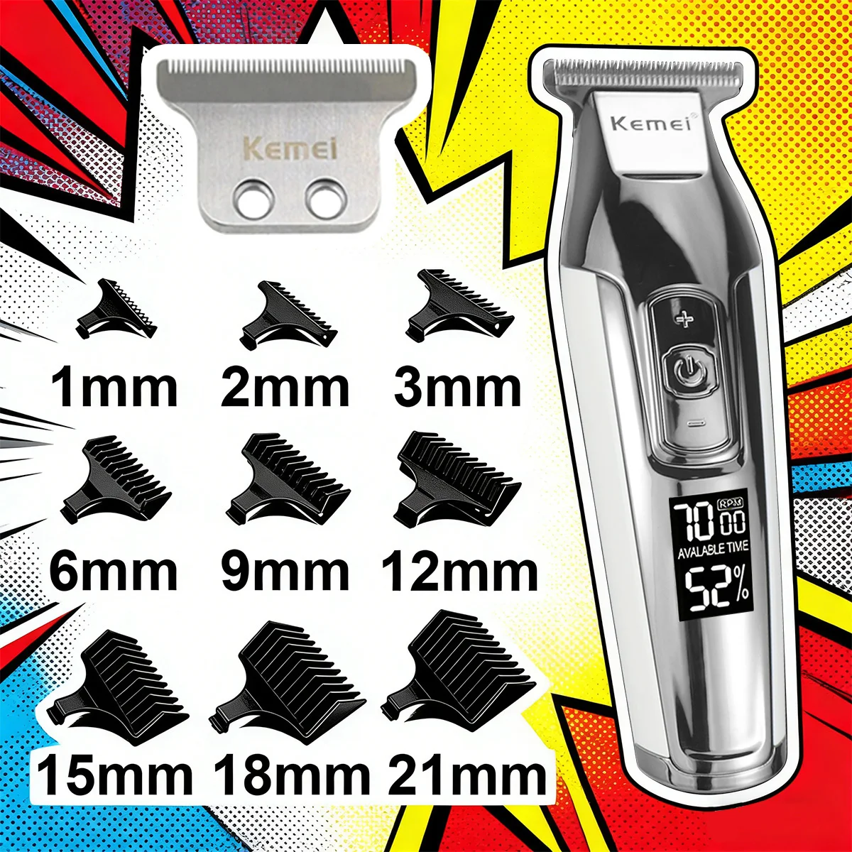 Kemei Professional Hair Trimmer Machine Cordless Hair Cutting Machine LCD Display Hair Clipper USB Men's Haircut Machine
Kemei Professional Hair Trimmer Machine Cordless Hair Cutting Machine LCD Display Hair Clipper USB Men's Haircut Machine