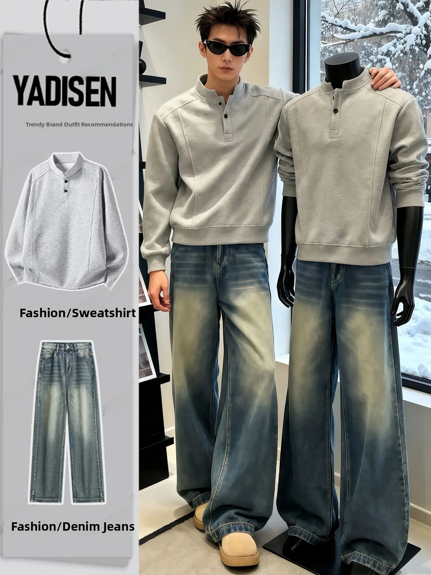 American Sle Fce Lined Henry Collar Long Sve Men's Sweatirt Winter Faion Set Youthful Casual Wear Comfortable Fit
American Sle Fce Lined Henry Collar Long Sve Men's Sweatirt Winter Faion Set Youthful Casual Wear Comfortable Fit
