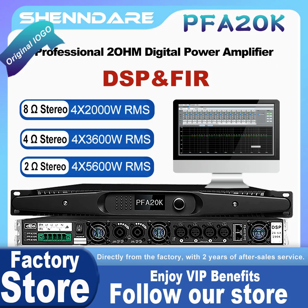 ShennDare PFA20K 4x2000 Вт DSP цифровой усилитель мощности профессиональный 4-канальный 2 Ом стабильный DJ сабвуферный усилитель FIR 96Kzh линейный массив акустических систем предусилитель 4x5600 Вт 2 Ом усилитель звук
ShennDare PFA20K 4x2000 Вт DSP цифровой усилитель мощности профессиональный 4-канальный 2 Ом стабильный DJ сабвуферный усилитель FIR 96Kzh линейный массив акустических систем предусилитель 4x5600 Вт 2 Ом усилитель звук