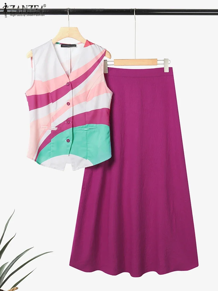 ZANZEA Elegant Dress Sets Women Vintage Print Two-piece Outfits 2025 Summer Sleeveless V-Neck Tops and Long Maxi Skirt Suit 2PCS
ZANZEA Elegant Dress Sets Women Vintage Print Two-piece Outfits 2025 Summer Sleeveless V-Neck Tops and Long Maxi Skirt Suit 2PCS