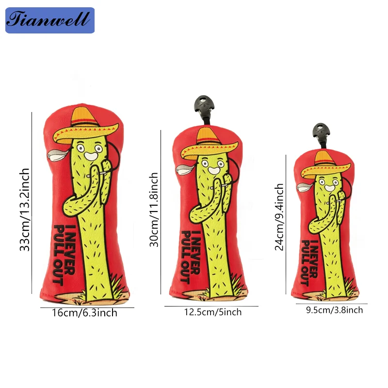 Golf Headcover, Funny Cactus Design, "I NEVER PULL OUT" Golf Club Cover, Fits For Golf Driver, Fairway Wood, Hybrid Wood
Golf Headcover, Funny Cactus Design, "I NEVER PULL OUT" Golf Club Cover, Fits For Golf Driver, Fairway Wood, Hybrid Wood