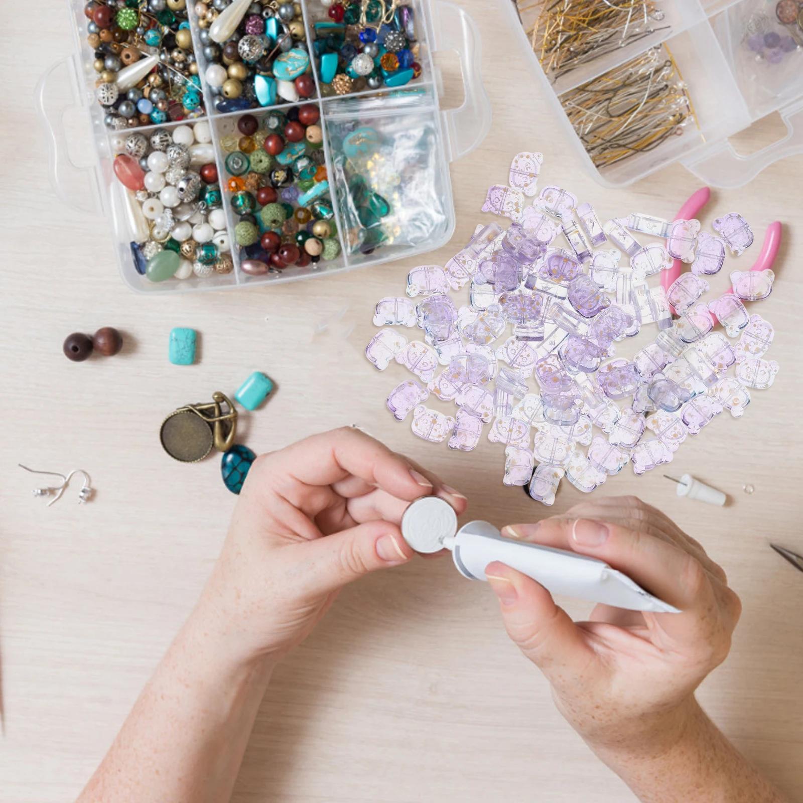 100 Pcs Glass Bead Pendant Decorative Beads Column Spacer Small for Bracelets Colorful Bear Making
100 Pcs Glass Bead Pendant Decorative Beads Column Spacer Small for Bracelets Colorful Bear Making