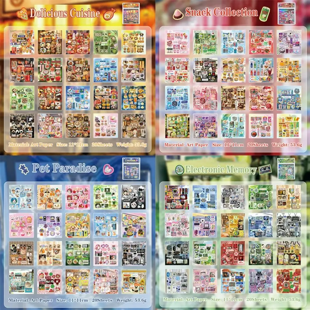 20Sheets/Pack Art Paper Foods Decorative Sticker DIY Cartoon Scrapbooking Handbook Sticker Back Adhesive Material Phone Stickers
20Sheets/Pack Art Paper Foods Decorative Sticker DIY Cartoon Scrapbooking Handbook Sticker Back Adhesive Material Phone Stickers