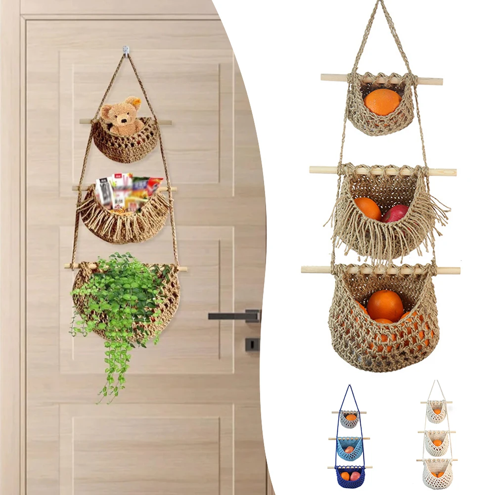 Wall-Mounted Boho Style Fruit Basket Multi-Purpose Veggie Finishing Bag For Kitchen
Wall-Mounted Boho Style Fruit Basket Multi-Purpose Veggie Finishing Bag For Kitchen