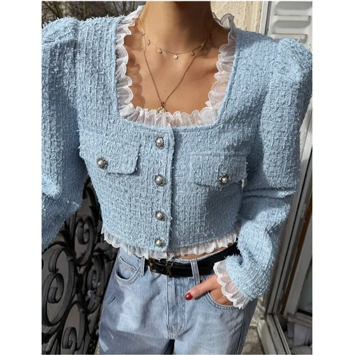 ort Women's Spring Autumn Korean Sle Versatile Floral Trim Cardigan Top Faionable Retro Ele Matching Outerwear
ort Women's Spring Autumn Korean Sle Versatile Floral Trim Cardigan Top Faionable Retro Ele Matching Outerwear