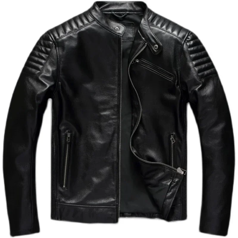 Vitnage Red Brown Men Leather Jacket 100% Cowhide Motorcycle Style Genuine Cow Jackets for Autumn
Vitnage Red Brown Men Leather Jacket 100% Cowhide Motorcycle Style Genuine Cow Jackets for Autumn