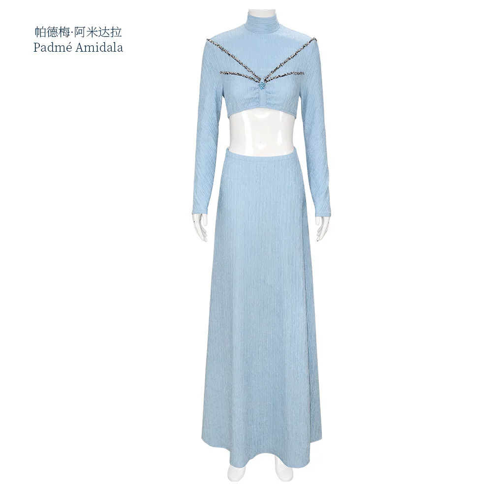 Padme Cos Amidala Cosplay Movie Space Battle Blue Dress Costume Female Disguise Skirt Set Women Halloween Carnival Suit 
Padme Cos Amidala Cosplay Movie Space Battle Blue Dress Costume Female Disguise Skirt Set Women Halloween Carnival Suit