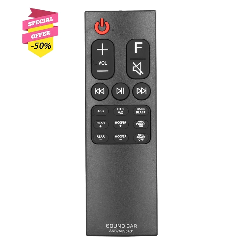 AKB75595401 AKB75595402 Remote Control For Soundbar SK5Y SK5R SPK5BW Replacement Controller
AKB75595401 AKB75595402 Remote Control For Soundbar SK5Y SK5R SPK5BW Replacement Controller