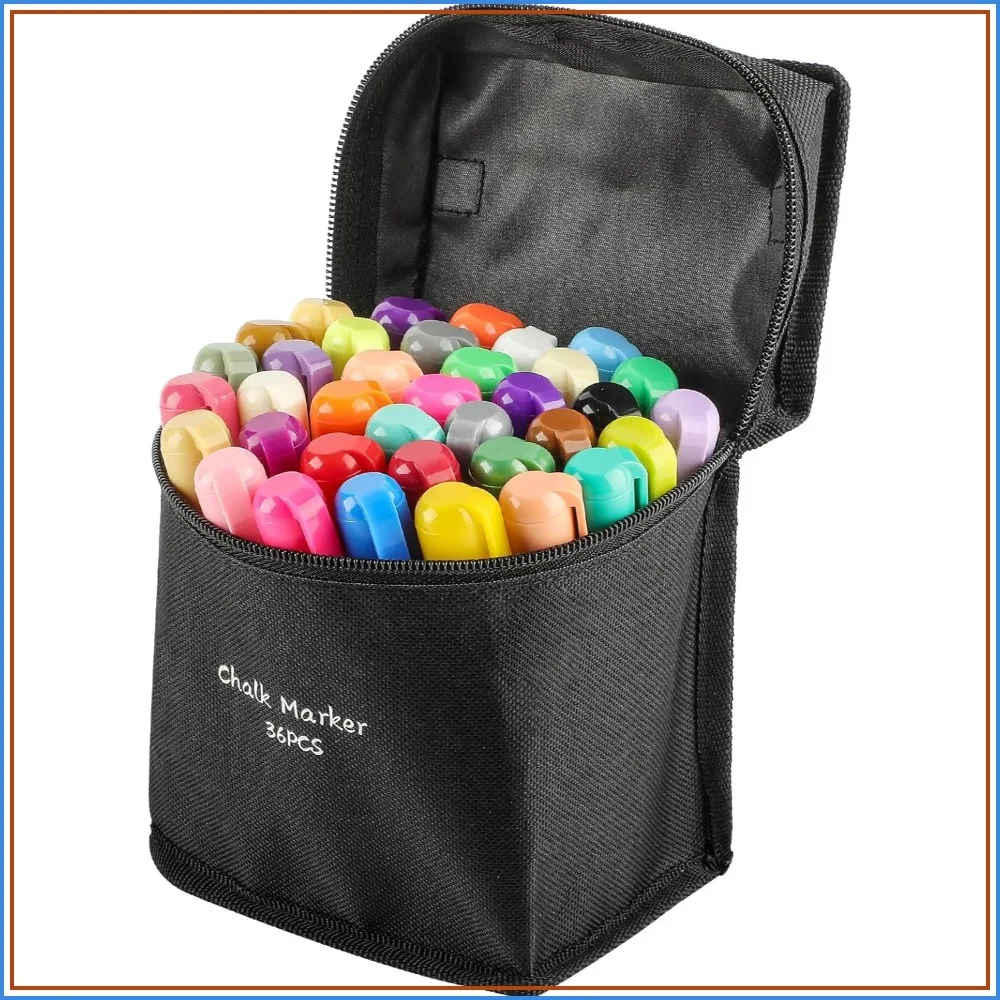 36 Pack Liquid Chalk Markers, 6mm Reversible Bullet & Chisel Tip, Wet Erase for Chalkboard, Glass, Window, Mirror, Blackboard, Storage Bag Included
36 Pack Liquid Chalk Markers, 6mm Reversible Bullet & Chisel Tip, Wet Erase for Chalkboard, Glass, Window, Mirror, Blackboard, Storage Bag Included