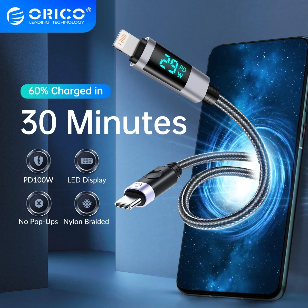 ORICO телефонный кабель USB типа C, быстрая зарядка, зарядное устройство, провод, светодиодный цифровой дисплей, USB-кабель для Xiaomi Iphone 13 Pro Max
ORICO телефонный кабель USB типа C, быстрая зарядка, зарядное устройство, провод, светодиодный цифровой дисплей, USB-кабель для Xiaomi Iphone 13 Pro Max