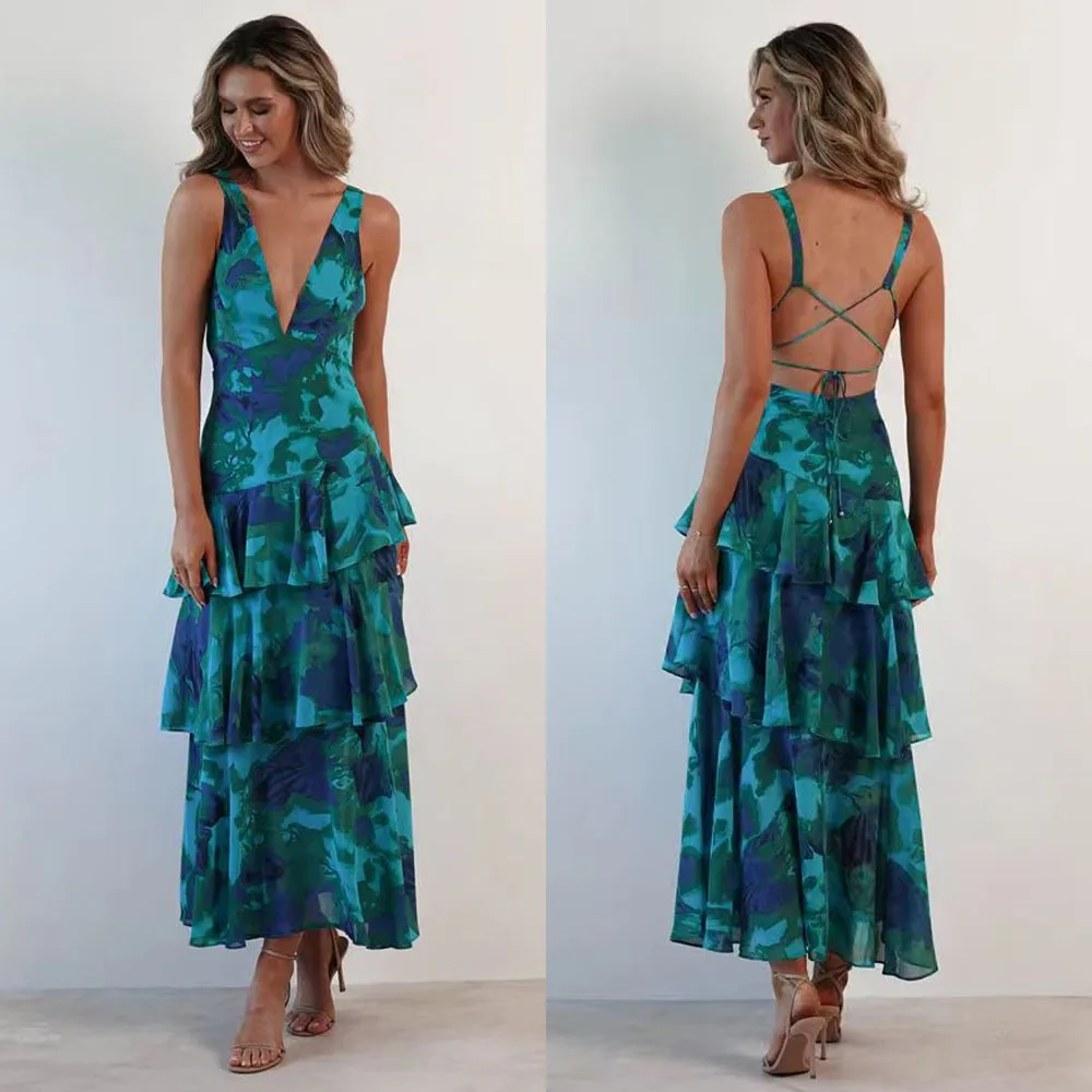 Customized High Quality V-neck Ankle Length Back Strap Sleeveless Zipper Tiered Sexy Two Piece Prom Dress Vestidos Prom Dresses
Customized High Quality V-neck Ankle Length Back Strap Sleeveless Zipper Tiered Sexy Two Piece Prom Dress Vestidos Prom Dresses