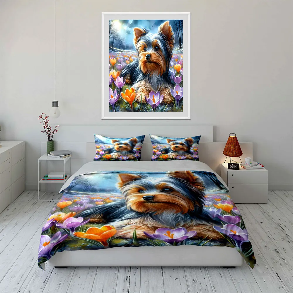"Dog-Themed Floral Scene Decor Set" Multiple sizes kid's and adults' bedroom Exquisite 3PC bedding set, gift
"Dog-Themed Floral Scene Decor Set" Multiple sizes kid's and adults' bedroom Exquisite 3PC bedding set, gift