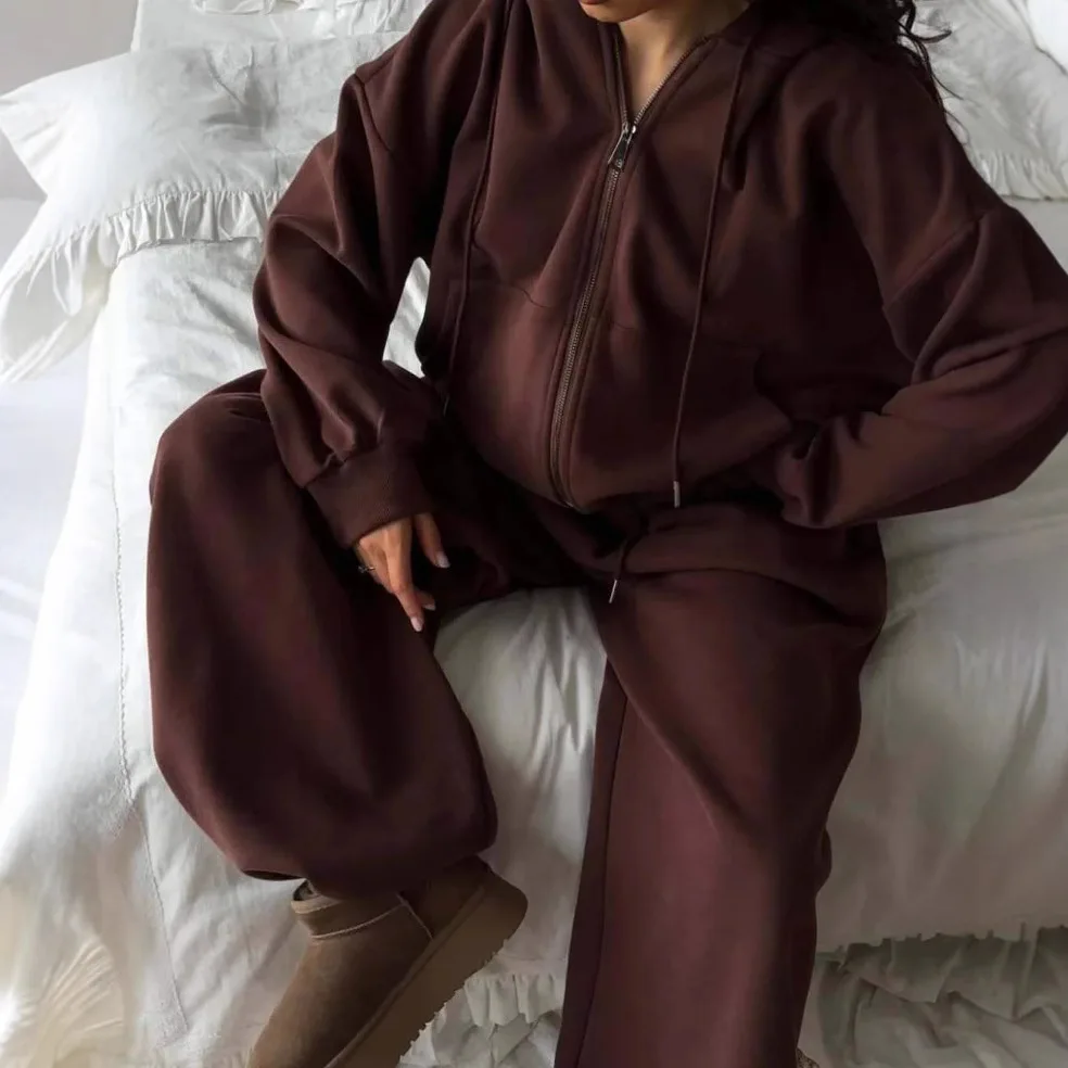 Fashion Women's Casual Long-sleeved Hooded Sports Cardigan Trousers Two-piece Spring and Autumn Solid Color Women's Clothing
Fashion Women's Casual Long-sleeved Hooded Sports Cardigan Trousers Two-piece Spring and Autumn Solid Color Women's Clothing