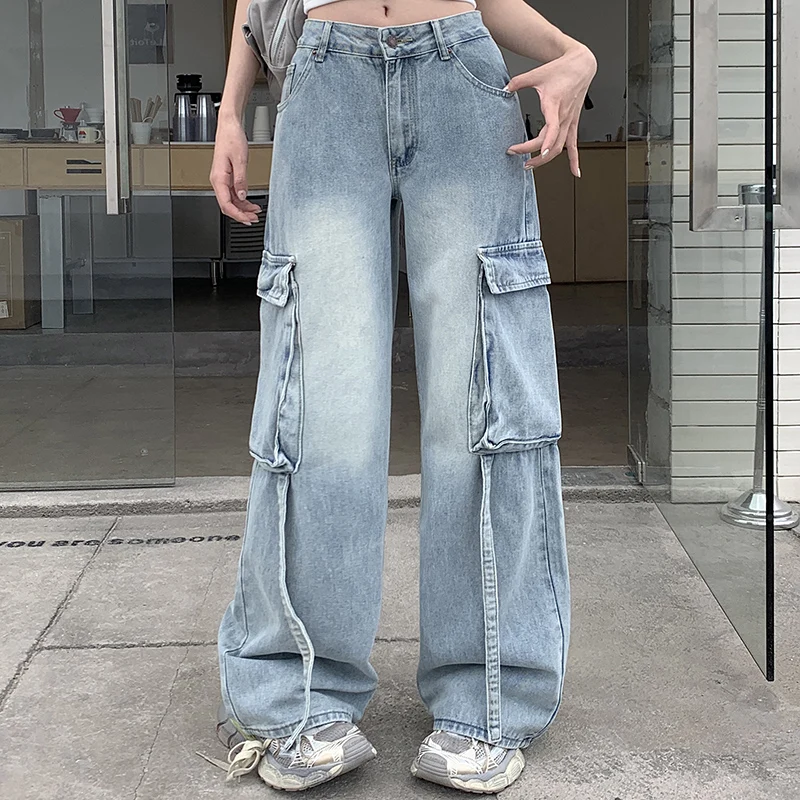 Women's Washed Pocket Jeans 2000s American Streetwear New Modern Casual Wide-Leg Pants Comfortable Stylish High-Waisted Jeans
Women's Washed Pocket Jeans 2000s American Streetwear New Modern Casual Wide-Leg Pants Comfortable Stylish High-Waisted Jeans