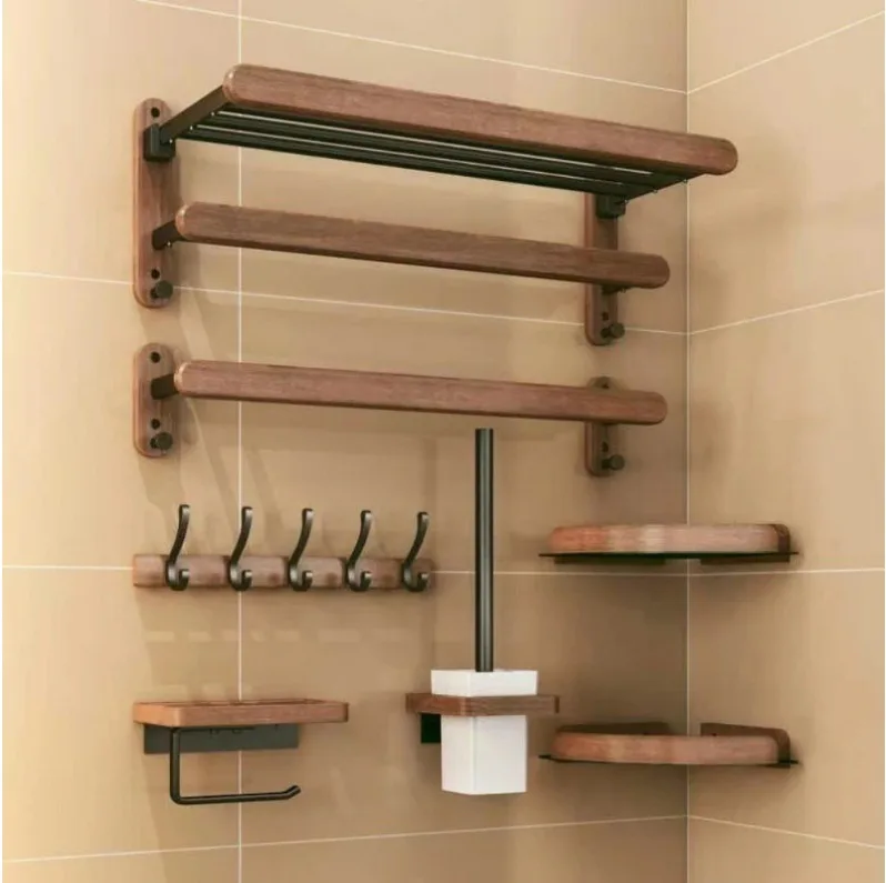 Walnut Wood Black Bathroom Hardware Set Bathroom towel rack Towel Rack Toilet Paper Holder Towel Bar Shelf Bathroom Accessories
Walnut Wood Black Bathroom Hardware Set Bathroom towel rack Towel Rack Toilet Paper Holder Towel Bar Shelf Bathroom Accessories
