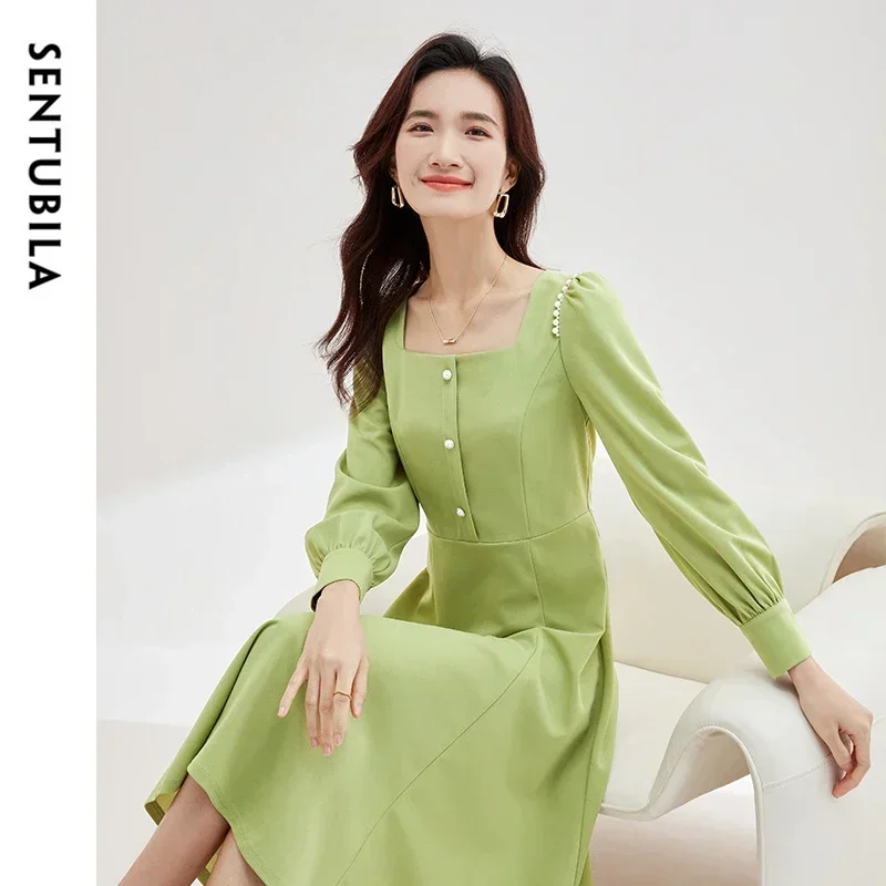 SENTUBILA Elegant Green Dresses for Women 2025 Autumn A-line Square Collar Beading Shoulder Long Sleeve A Line Dress 143L58015X
SENTUBILA Elegant Green Dresses for Women 2025 Autumn A-line Square Collar Beading Shoulder Long Sleeve A Line Dress 143L58015X