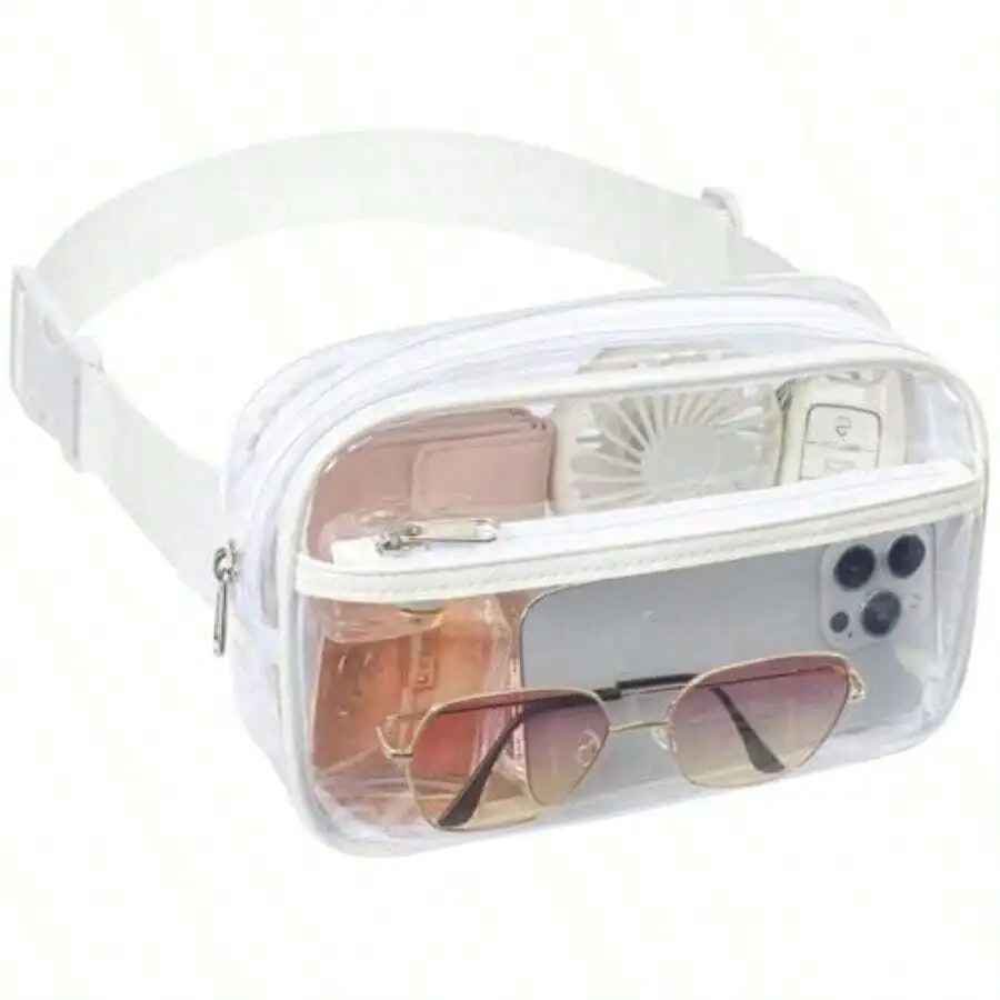 Stadium Approved Clear Fanny Pack White Plus Size 35-51 Inch Adjustable Strap Transparent Waist Belt Bag for Men Women Concert Sports Events Daily Use
Stadium Approved Clear Fanny Pack White Plus Size 35-51 Inch Adjustable Strap Transparent Waist Belt Bag for Men Women Concert Sports Events Daily Use