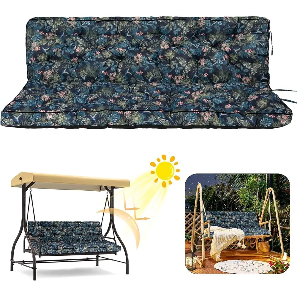 Waterproof Outdoor Swing Cushion with Backrest, Thickened Seating for 2/3 Seater, Hummingbird Pattern, 70.8x40in
Waterproof Outdoor Swing Cushion with Backrest, Thickened Seating for 2/3 Seater, Hummingbird Pattern, 70.8x40in