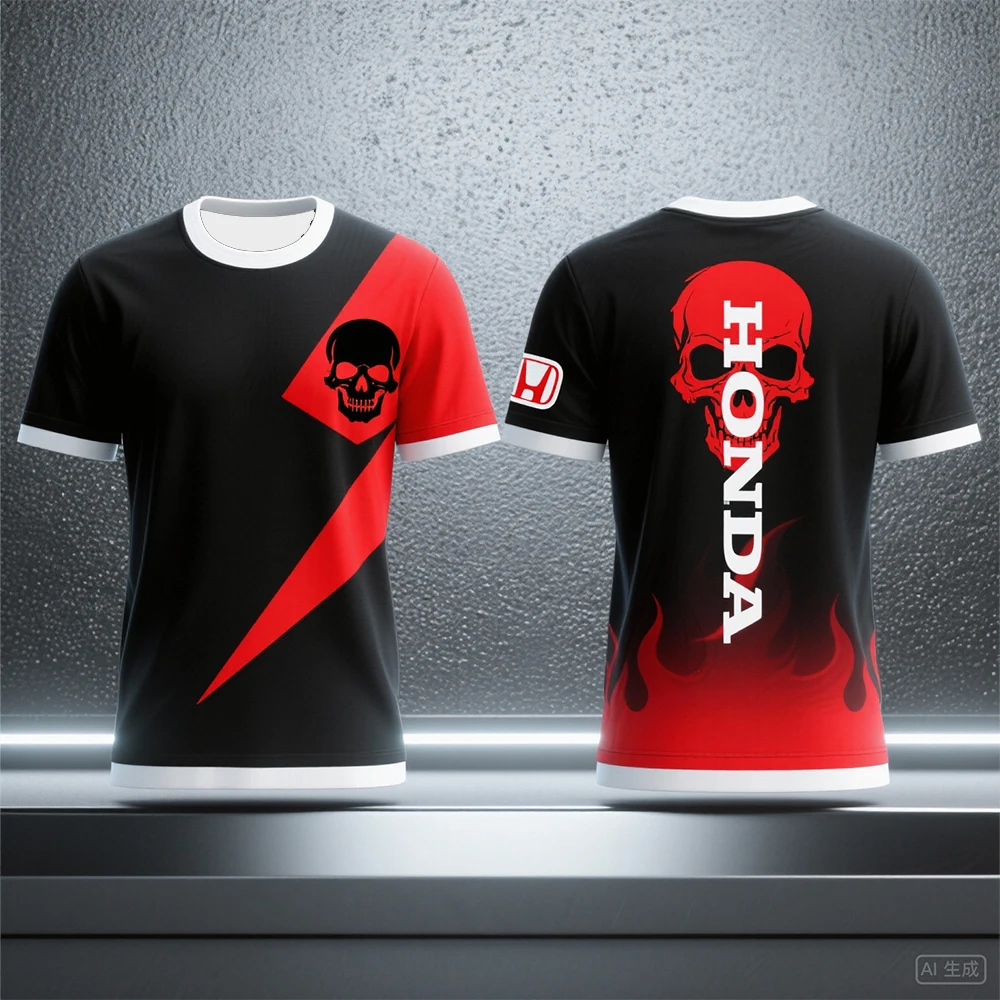 Мужская летняя одежда Honda, модная футболка с 3D принтом для гонок на мотоциклах, подходит для подарка любителям езды по бездорожью
Мужская летняя одежда Honda, модная футболка с 3D принтом для гонок на мотоциклах, подходит для подарка любителям езды по бездорожью