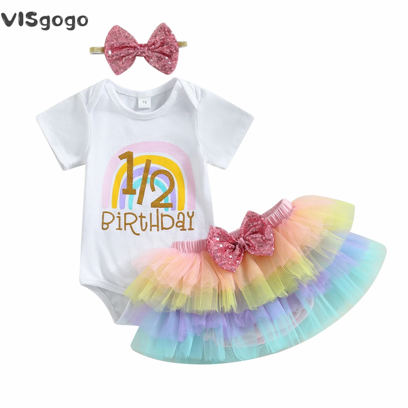 VISgogo Baby Girls 3Pcs Summer Clothes Birthday Outfits Short Sleeve Letter Romper + Colorful Tutu Shorts + Headband Set
VISgogo Baby Girls 3Pcs Summer Clothes Birthday Outfits Short Sleeve Letter Romper + Colorful Tutu Shorts + Headband Set