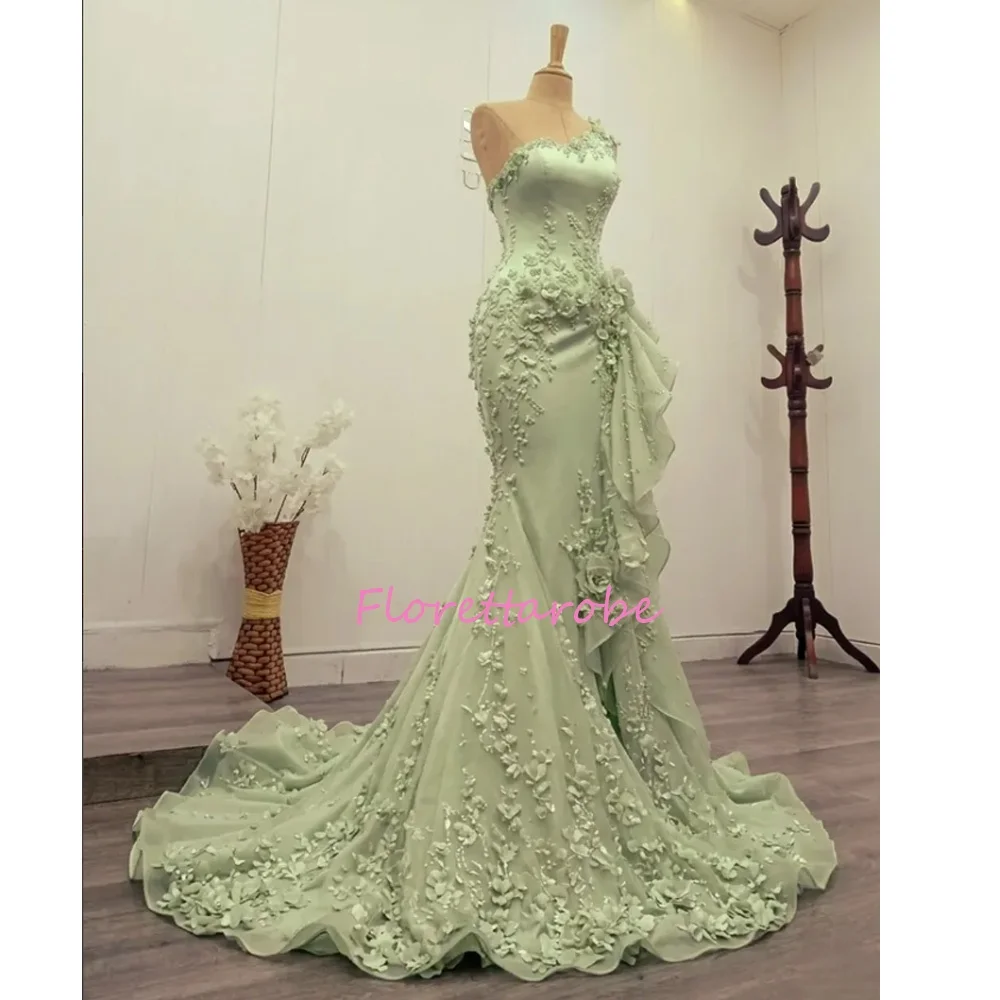 Customized Green Appliques Flowers Sequins Prom Dress One Shoulder Sleeveless vestidos de noche Mermaid Luxury Evening Dresses
Customized Green Appliques Flowers Sequins Prom Dress One Shoulder Sleeveless vestidos de noche Mermaid Luxury Evening Dresses