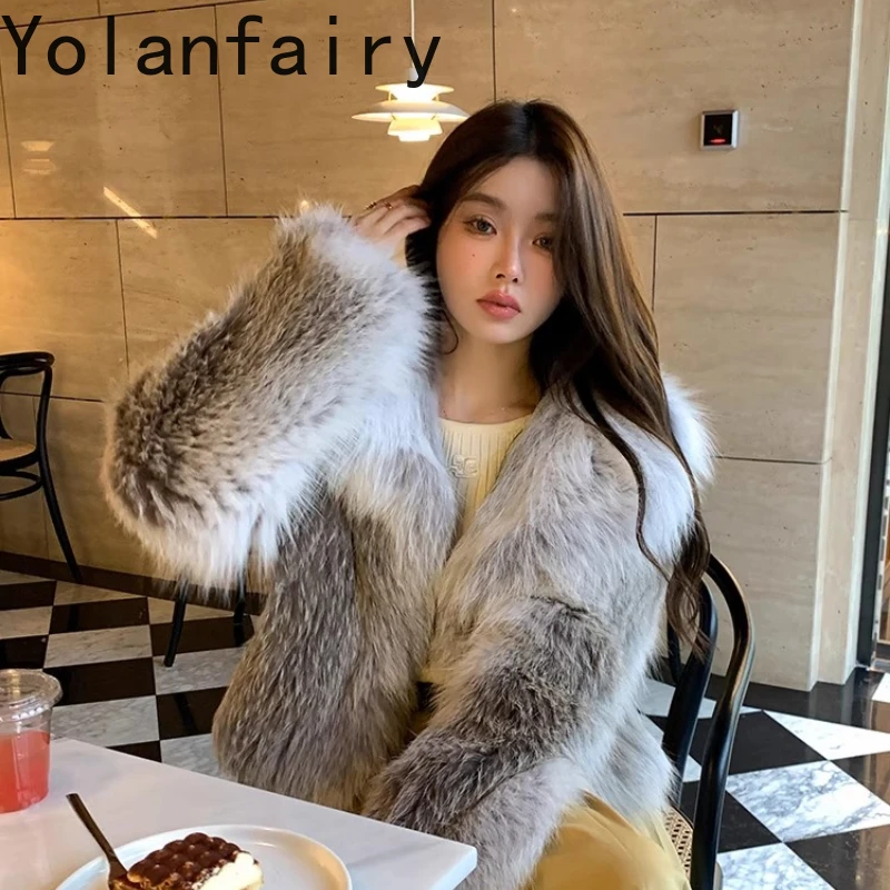 YOLANFAIRY Редкая зимняя теплая шуба основного цвета из лисьего меха с квадратным вырезом в британском стиле из натурального меха шуба 2025 г.
YOLANFAIRY Редкая зимняя теплая шуба основного цвета из лисьего меха с квадратным вырезом в британском стиле из натурального меха шуба 2025 г.