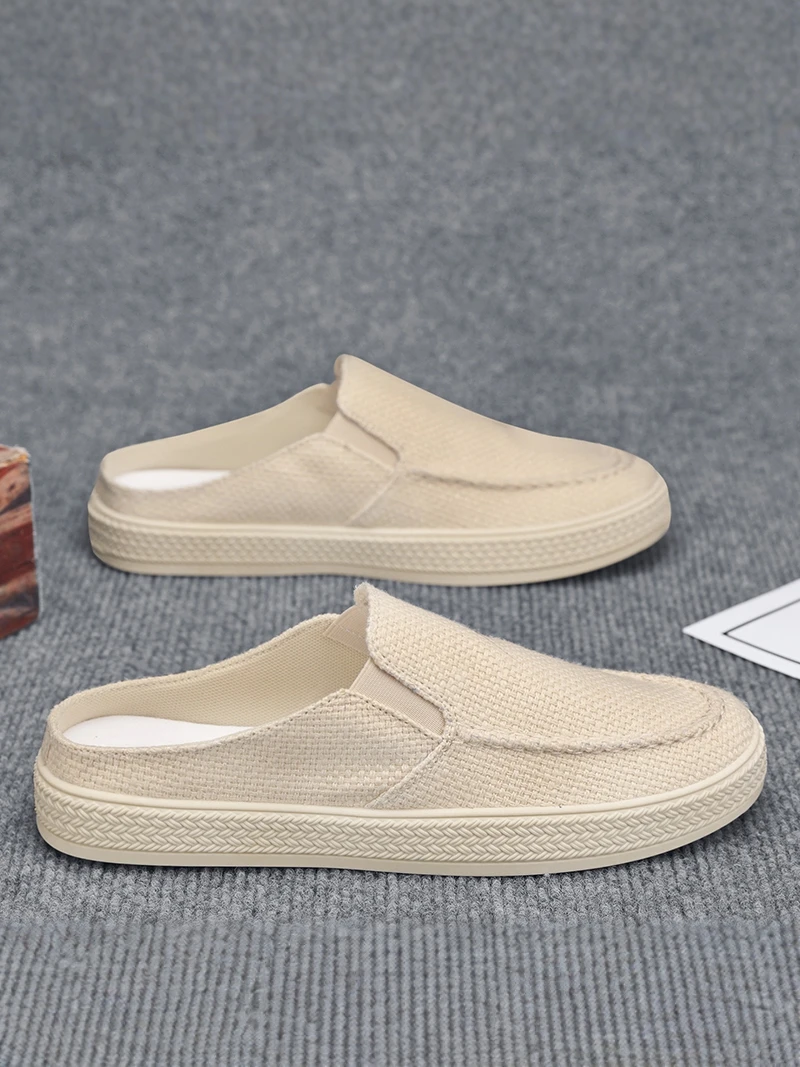 Lin Men Summer Casual Canvas Slippers Men's Open-Toe Slip-On Flat Bottom Sandals Breathable Low Heel Thick Bottom EVA
Lin Men Summer Casual Canvas Slippers Men's Open-Toe Slip-On Flat Bottom Sandals Breathable Low Heel Thick Bottom EVA